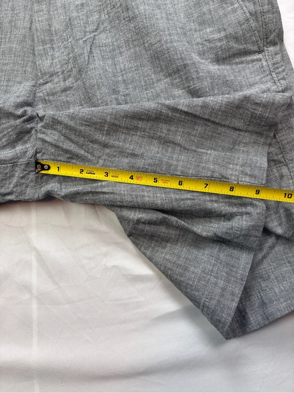 Banana Republic NWT Chambray Gray Slim Fit Flat Front Shorts Sz 36 9”inseam